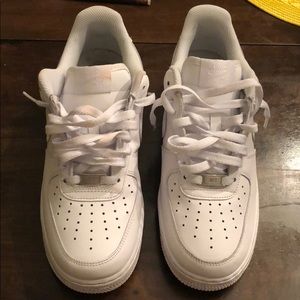 Nike Air Force Ones size 8 all white